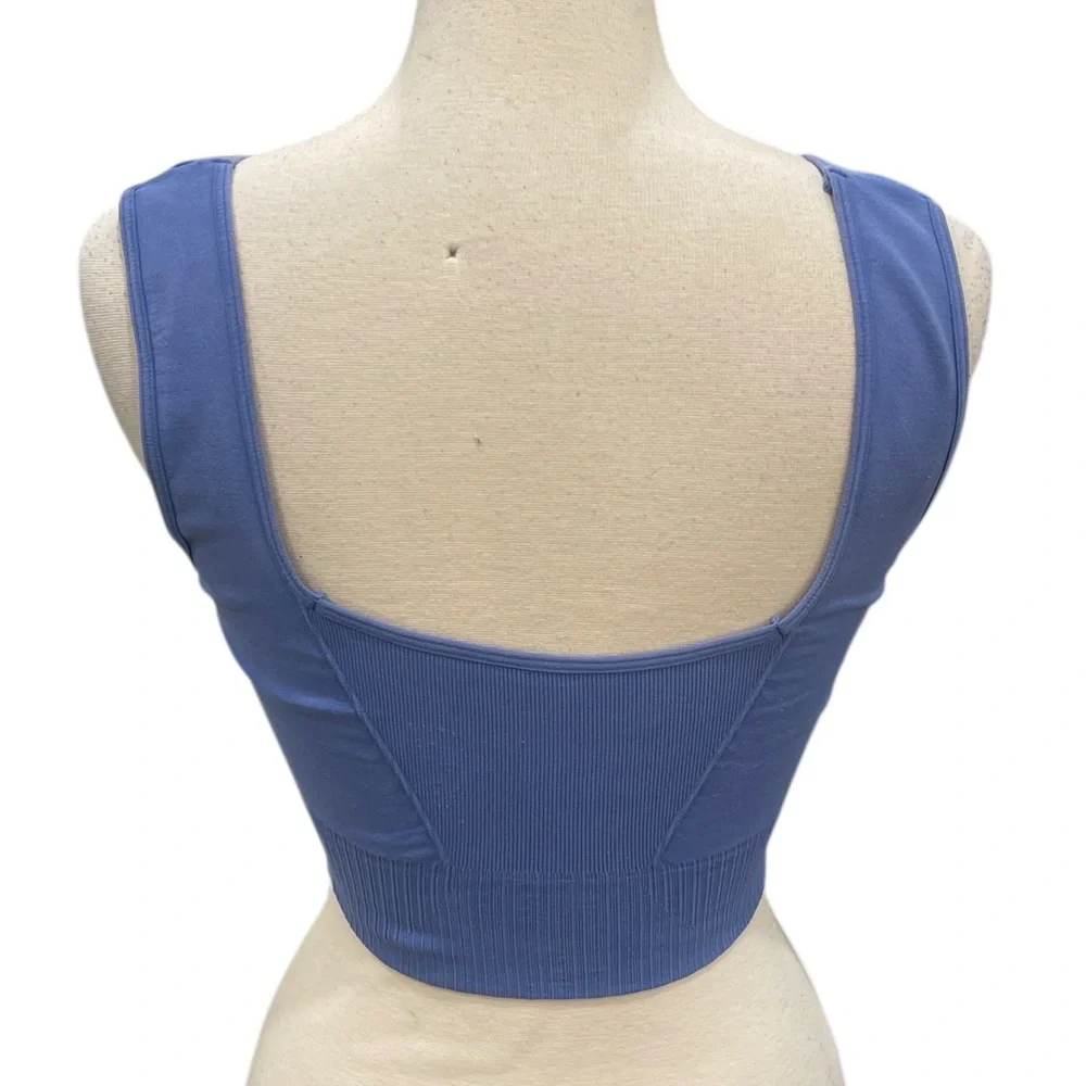 Free People FP Movement Good Karma Sports Bra SZ M L African Violet - Picture 4 of 5